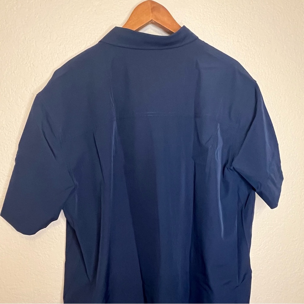 NWT Veboon Navy Blue Short Sleeve Button Down Shirt Men's XL - Picture 10 of 10